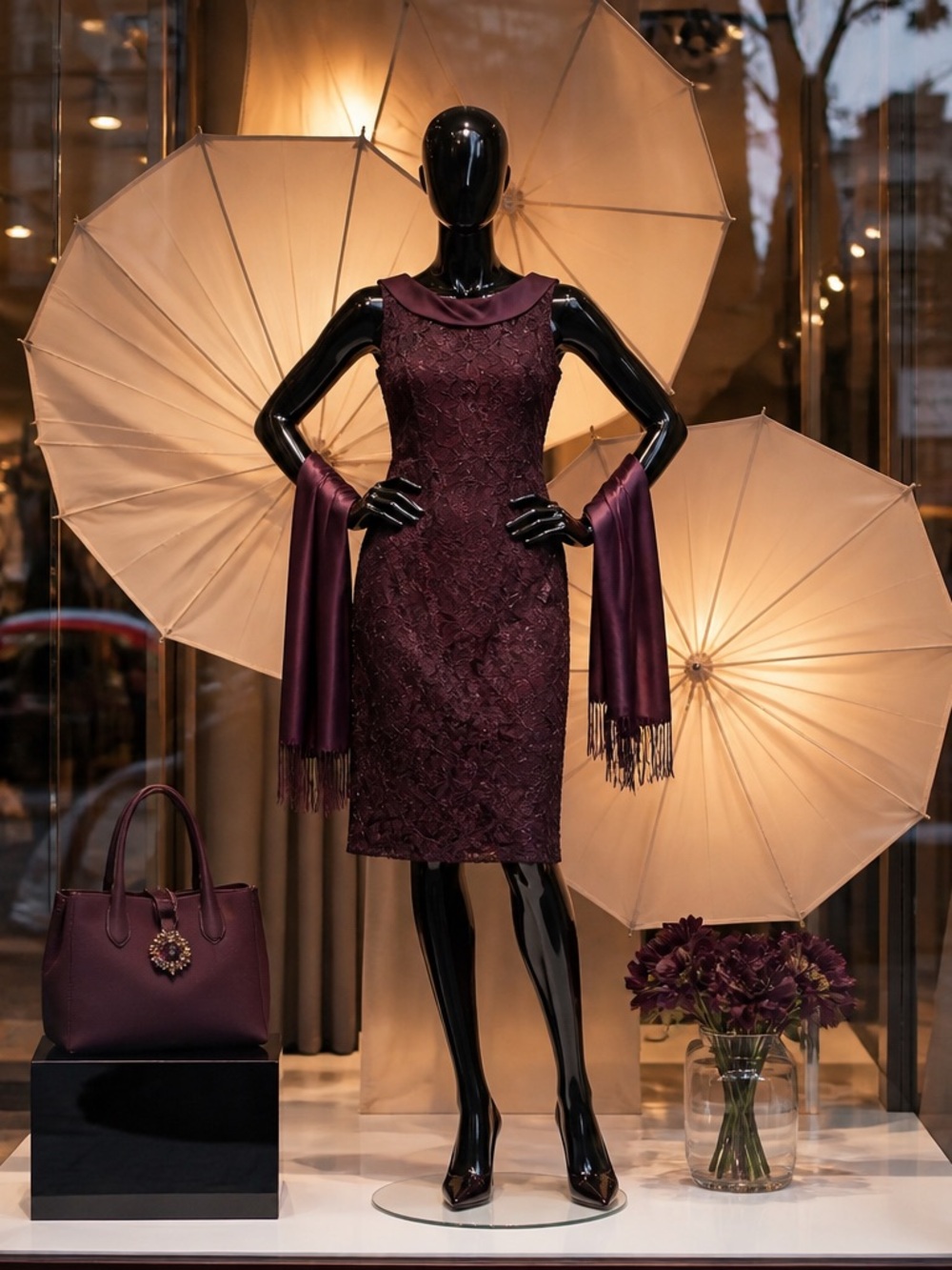Sophisticated Burgundy Midi Dress